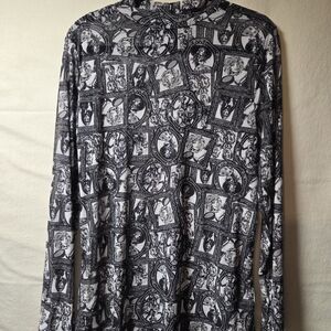 Torrid Black and White Graphic Blouse